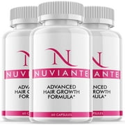 3 Pack Nuviante - Dietary Supplement for Hair Support - Revive and Nourish Hair Growth Advanced Formula - Boost Shine & Thickness - 180 Capsules