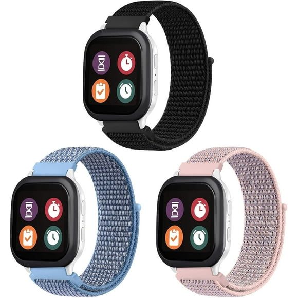 3 Pack Nylon Bands for Gizmo/Gabb Watch, Cosmo JrTrack, 20mm Soft Sport Replacement