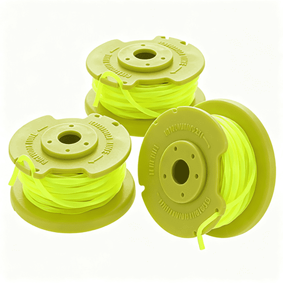 3 Pack 0.080 Inch Twisted Line and Spool Replacement for 18V 24V 40V Compatible with Ryobi One PLUS+AC80RL3