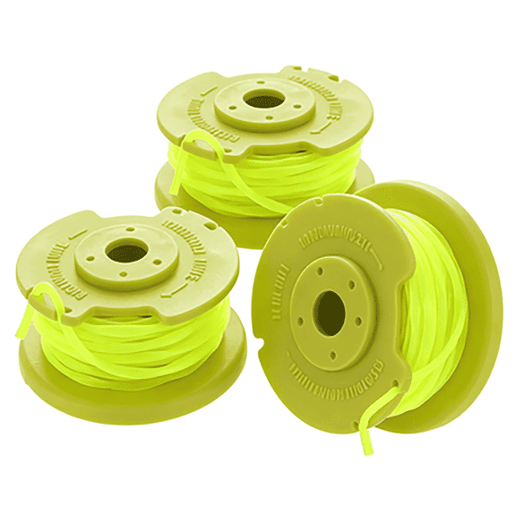 3 Pack 0.080 Inch Twisted Line and Spool Replacement for 18V 24V 40V Compatible with Ryobi One PLUS+AC80RL3