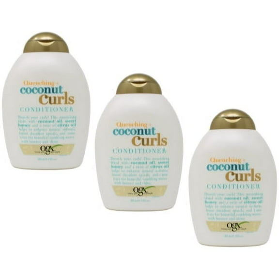 3 Pack OGX Quenching + Coconut Curls Conditioner 13 Ounce