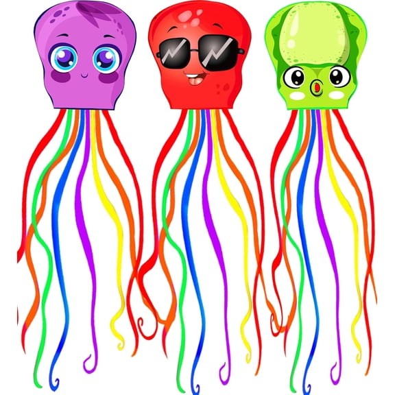 3 Pack Octopus Kite,for Kids and Adults,Easy to Fly,Excellent Fabric and Structure Design,The Pictures are Beautiful in high Definition,Suitable for Beginners(17x116) in
