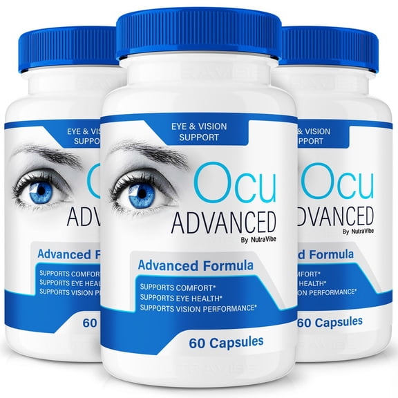 (3 Pack) Ocu Advanced Capsules Daily Eye Care with Original Blend to Support Visual Wellness, Eye Comfort & Vision | Just 2 Gentle, Easy-to-Swallow Pills (180 Capsules)