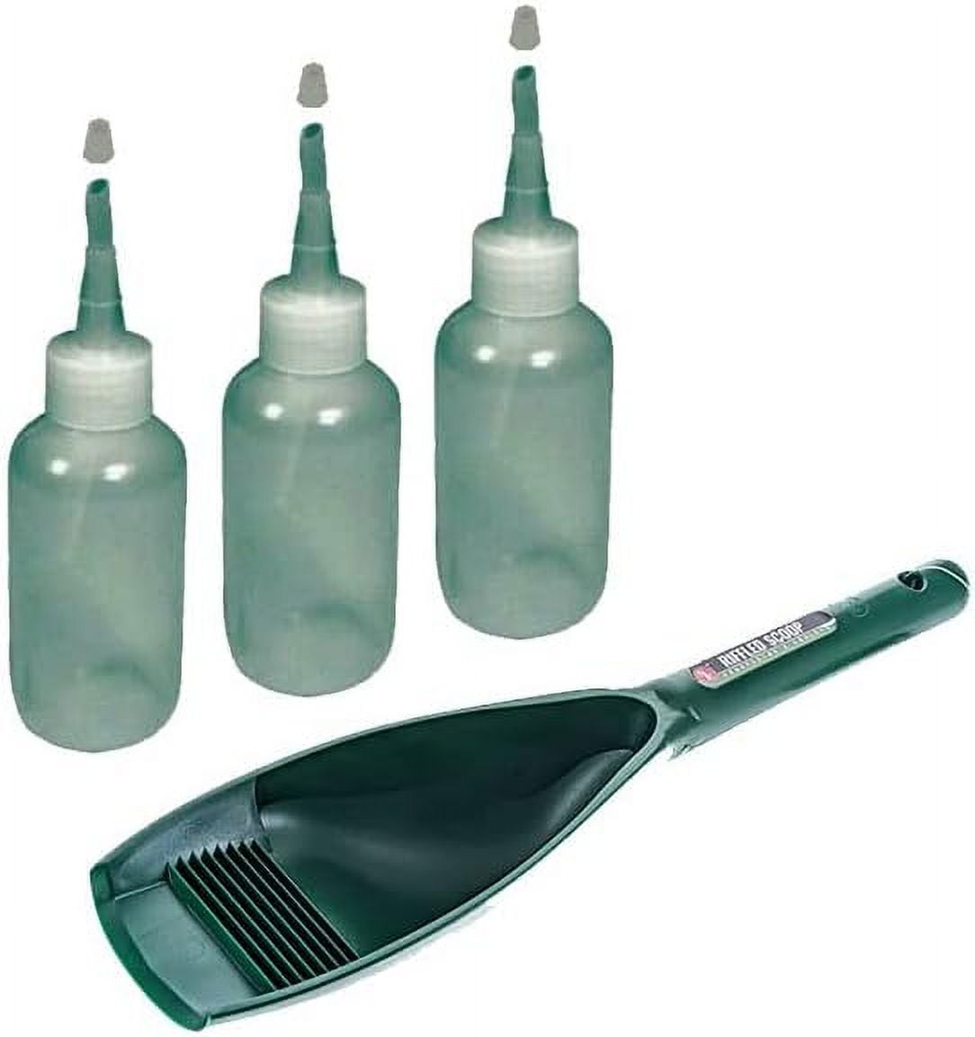 3 Pack Of 4Oz Gold Pan Panning Sniffer Snuffer Bottles & Plastic Green