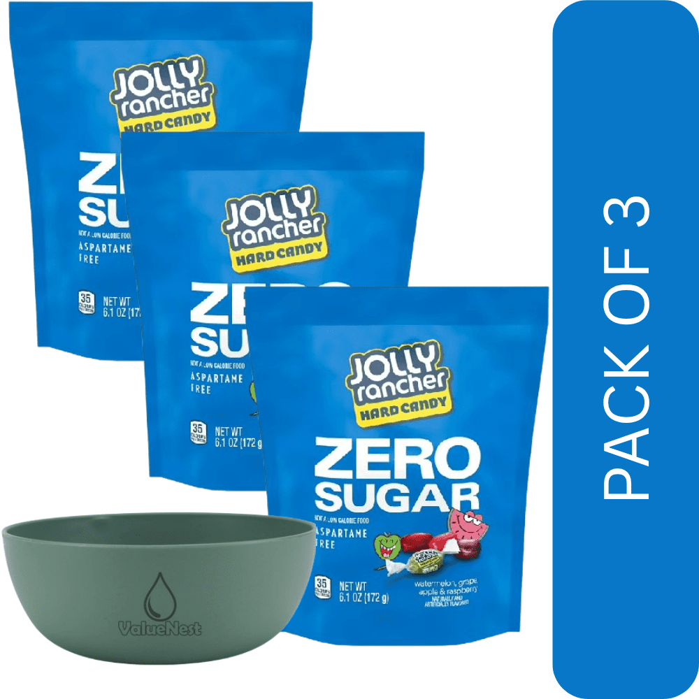 3 Pack Of Jolly Rancher Zero Sugar Assorted Fruit Hard Candy – 6.1 oz Resealable Bag, Sugar‑Free Treats