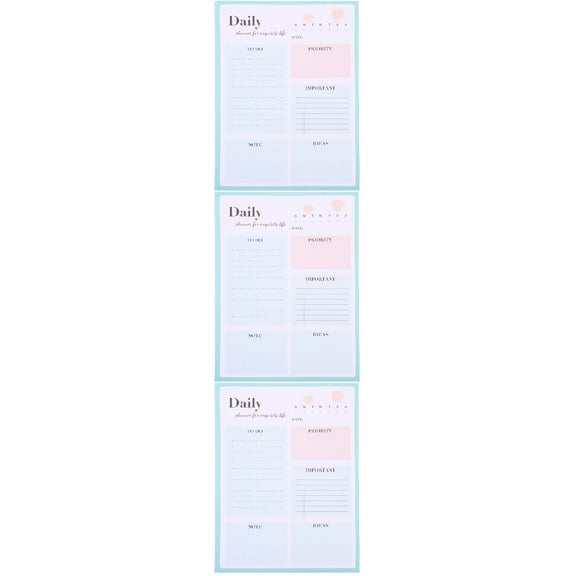 Hytrove Daily Planner Green Two Side Offset Paper For Adults Office Use 3Pcs 8.5X6.1X0.4In