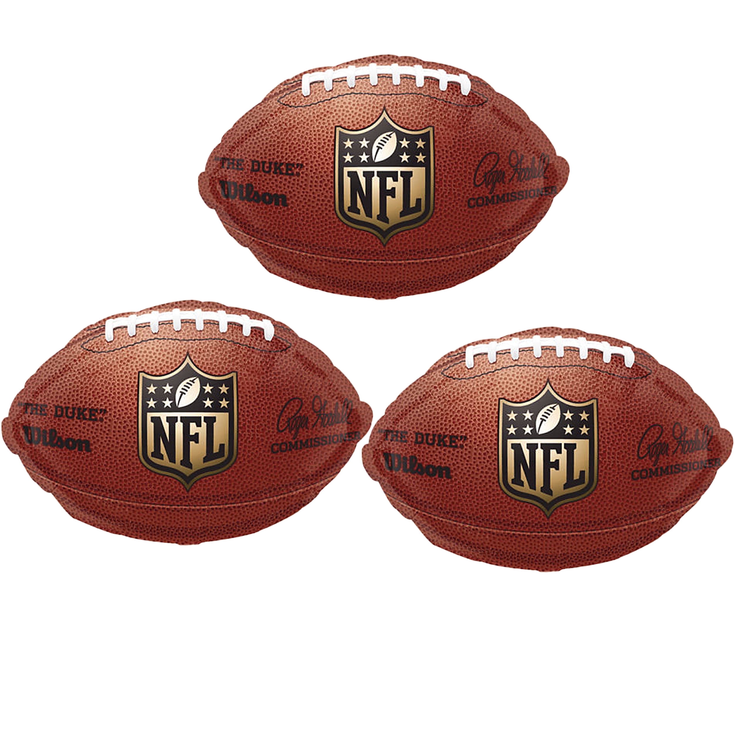 VEIL ENTERTAINMENT 3 Pack Official Logo Mylar 21" Football Football Jr Shape Foil Balloon, Brown