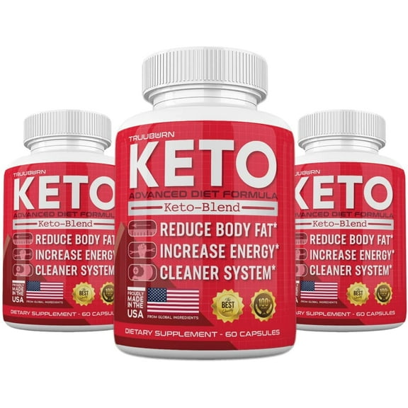(3 Pack) Official Truuburn Keto Pills Advanced Diet Formula, Truu Burn Keto, 180 Capsules, 3 Months Supply
