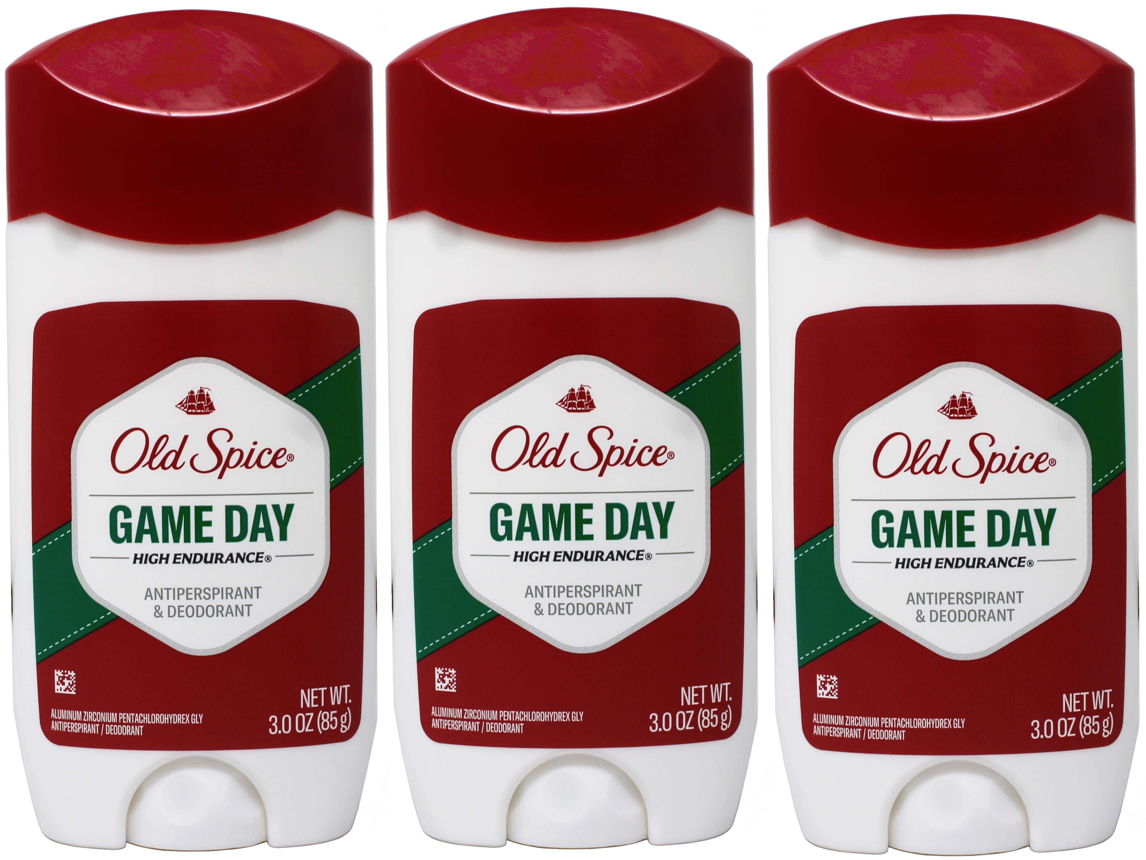 3 Pack - Old Spice Men's High Endurance Game Day Anti-Perspirant Deodorant Invisible Solid, 3 Ounce