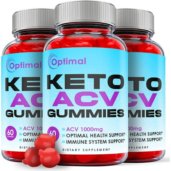 (3 Pack) Optimal Keto ACV Gummies - Supplement for Weight Loss - Energy & Focus Boosting Dietary Supplements for Weight Management & Metabolism - Fat Burn - 180 Gummies