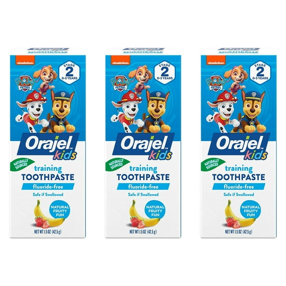 3 Pack - Orajel Toddler Training Toothpaste, Fruity Fun, 1.50 oz