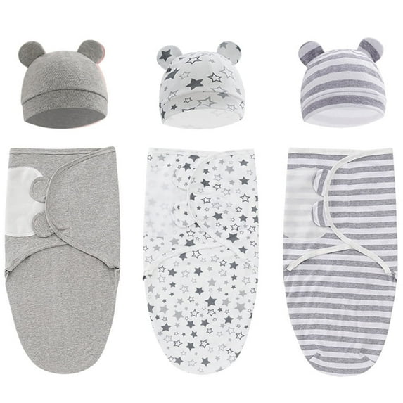 3-Pack Organic Baby Swaddle Sleep Sacks - Newborn Swaddle Sack - Ergonomic Baby Swaddles 0-3 Months (Grey)