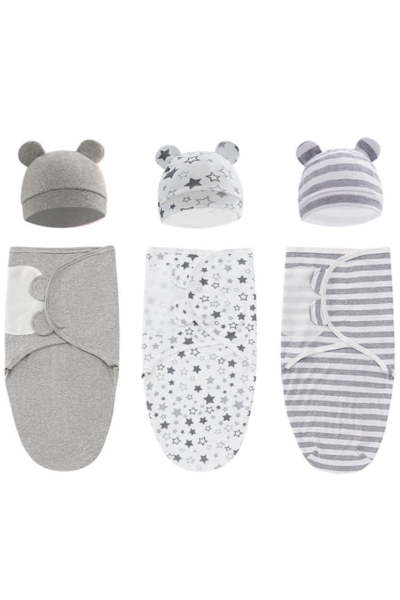 3-Pack Organic Baby Swaddle Sleep Sacks - Newborn Swaddle Sack - Ergonomic Baby Swaddles 0-3 Months (Grey)