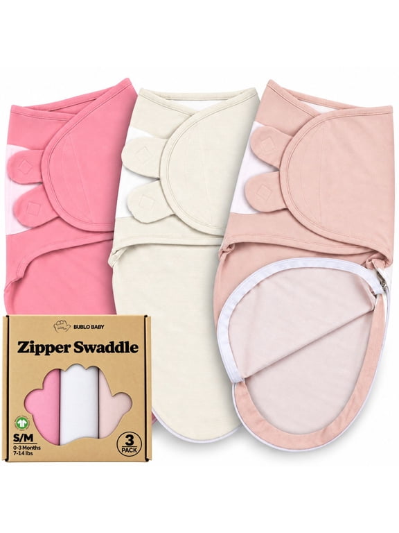3-Pack Organic Cotton Zipper Swaddle for Newborn Baby Boys & Girls  Soft Breathable Swaddle Sleep Sack with 2-Way Zipper, Secure Fit for 03 Months