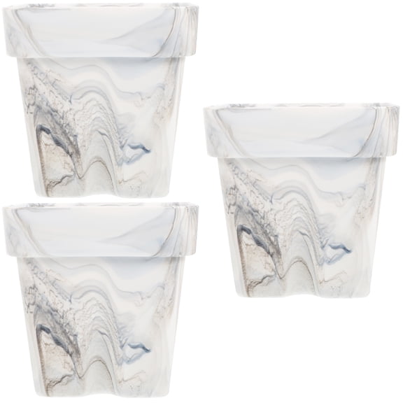 3 Pack Outdoor Flowerpot Garden Planting Tools Pots Small for Plants White