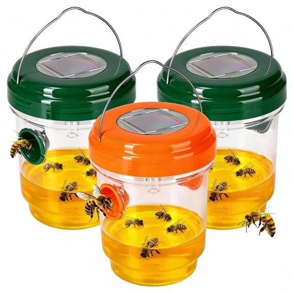 3 Pack Outdoor Hanging Wasp Catcher Reusable Insect Catching Container for Garden Yard Deck
