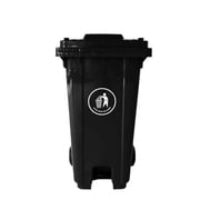 3 Pack Outdoor Trash Can with Lid, 64 Gallon Large Trash Can, Rolling Trash Bin for Home, Garden, Commercial Use Durable Plastic Construction, Black