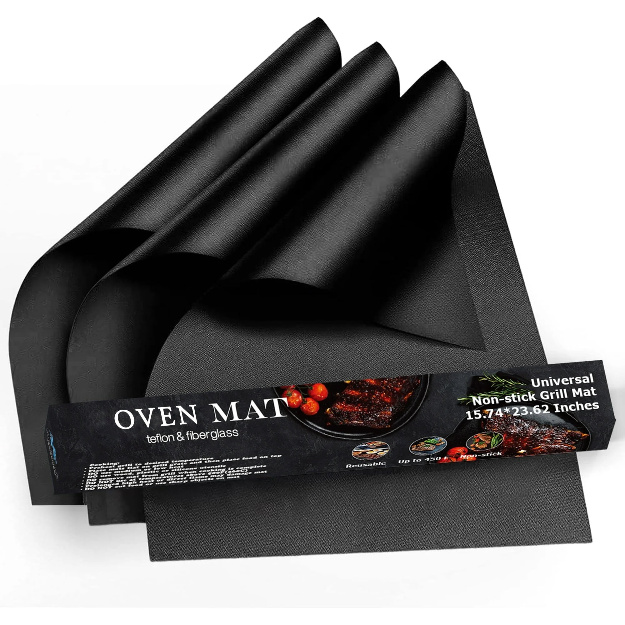 MorexLab Oven Liner 16 x 24 Inch Thick Heavy Duty Non Stick Teflon Baking Mat, 3 Count