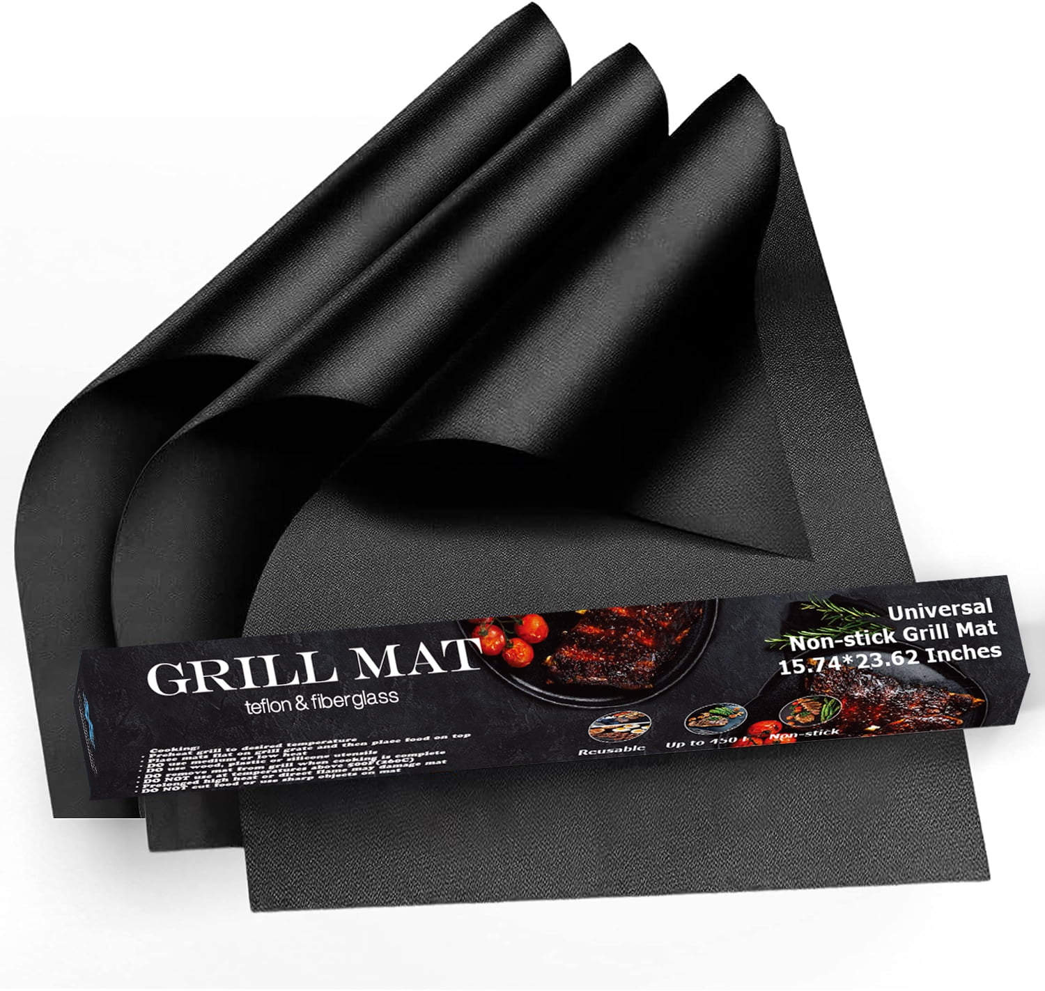 3 Pack Oven Liners for Bottom of Oven, 16x24 Inch Thick Heavy Duty Non Stick Teflon Oven Mats