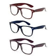 thumbnail image 1 of 3 Pack Oversized Big Frame Bifocal Lens Women Reading Glasses, Red, Blue & Purple +1.00, 1 of 2