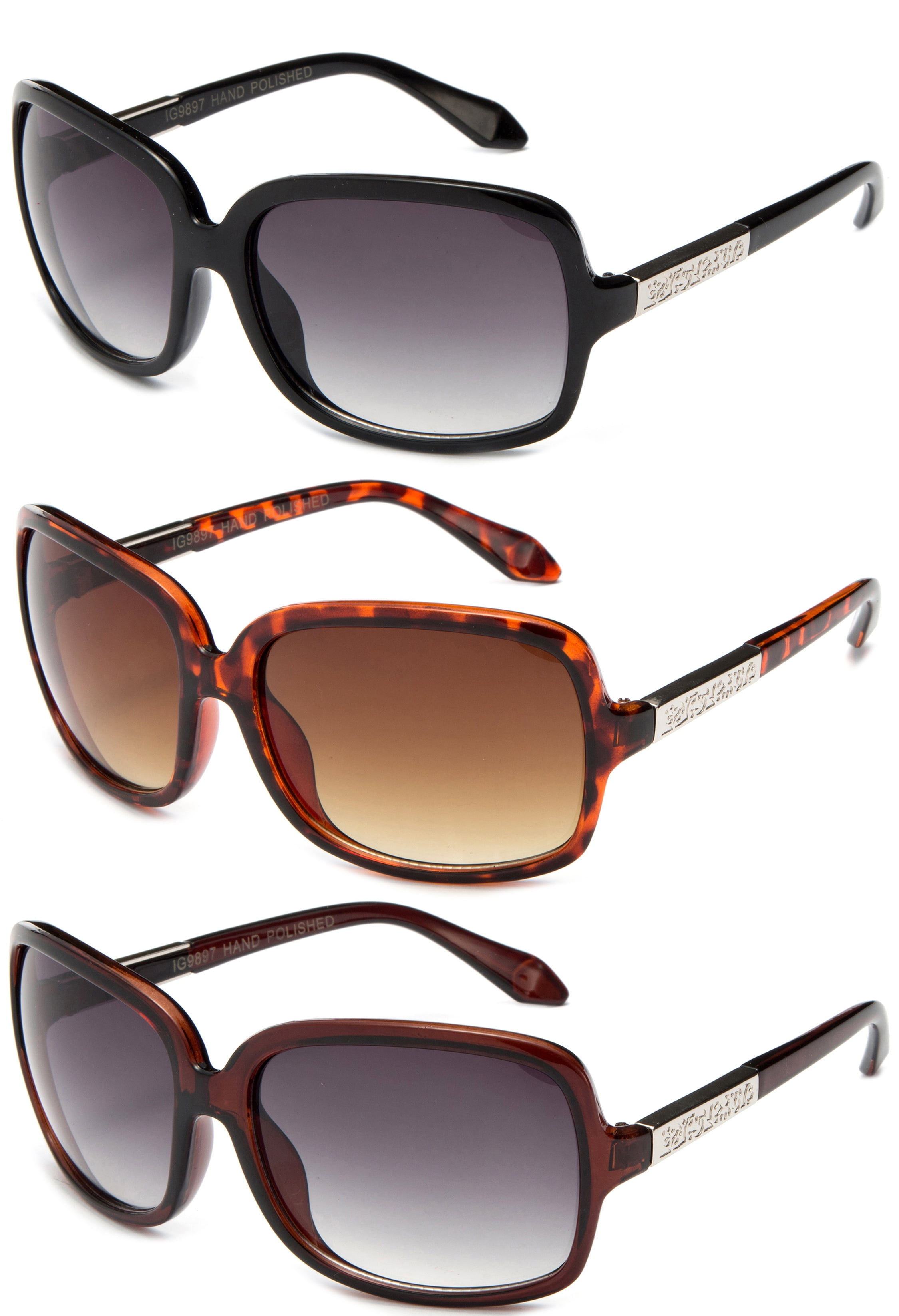3 Pack Oversized Large Plastic FrameRectangular Fashion 