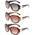 thumbnail image 1 of 3 Pack Oversized Plastic Round Frame Large Fashion Sunglasses for Women, 1 of 1