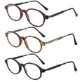 thumbnail image 1 of 3 Pack Oversized Reading Glasses TR Metal Oval Readers for Men Women Presbyopic glasses, 1 of 3