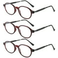 thumbnail image 1 of 3 Pack Oversized Reading Glasses TR Metal Oval Readers for Men Women Presbyopic glasses, 1 of 3