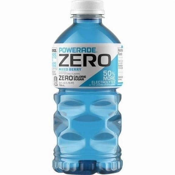 (3 Pack) POWERADE Electrolyte Enhanced Zero Sugar Mixed Berry Sport Drink, 28 fl oz, Bottle