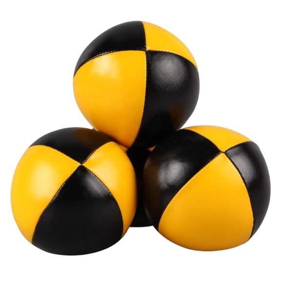 3 Pack PU Leather Juggling Ball Set for Outdoor Coordination Training, Soft Hand Tossing Balls with Reinforced Stitching, Freestyle Recreation Balls