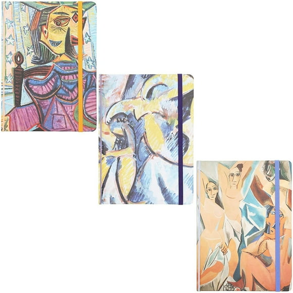 3-Pack Pablo Picasso Hard Cover Diary Journals Notebooks, 160 Lined Pages each (7x5 inches)