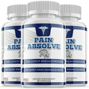 3 Pack Pain Absolve Rx - Dietary Supplement for Focus, Memory, Clarity, Energy, Improved Sleep, Calm and Relax Mind - Advanced Formula for Overall Wellness - 180 Capsules