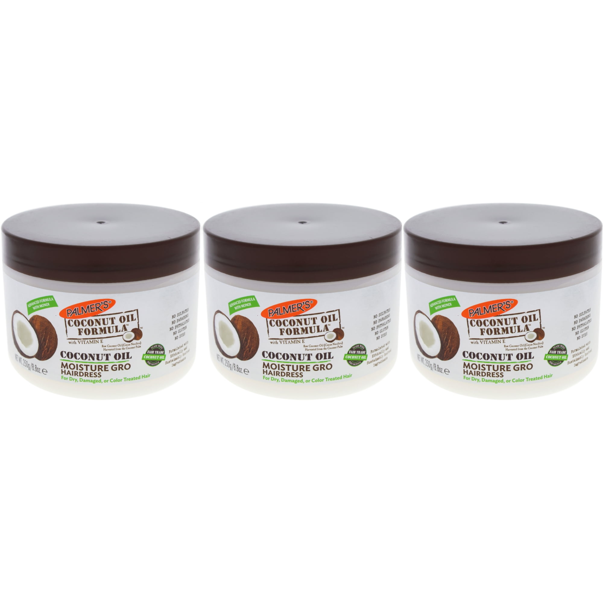 3 Pack Palmer's Coconut Oil Formula Moisture Gro with Vitamin E 8.8 Ounce Each