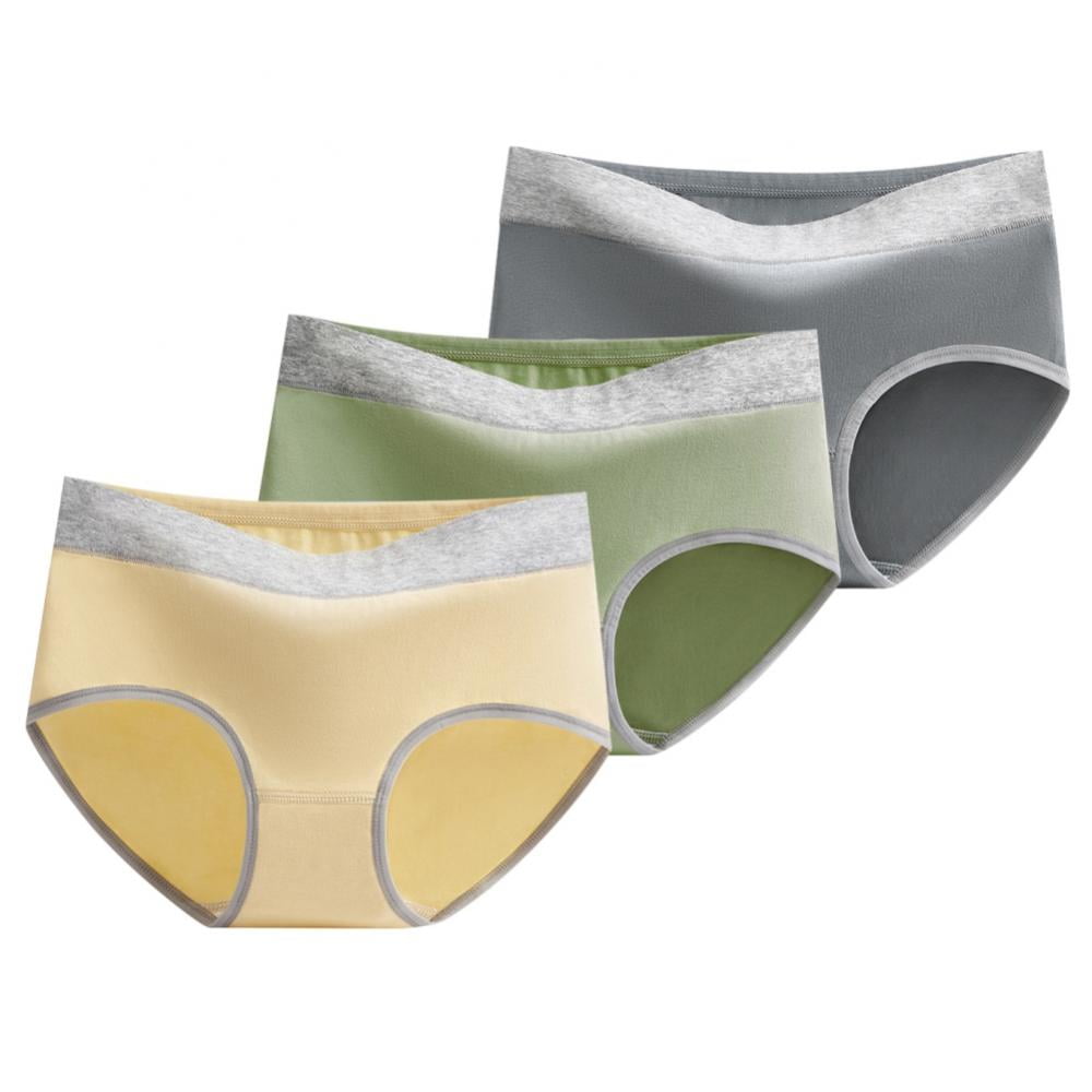 3 Pack Panties for Women Cotton Mid-Rise Underwear Soft Full