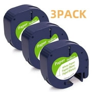 3-Pack Paper White Tape Replacement for Dymo Label Maker Refills,Compatible with Dymo Letratag Refills 1/2 x 13 for LetraTag LT-100T LT-100H