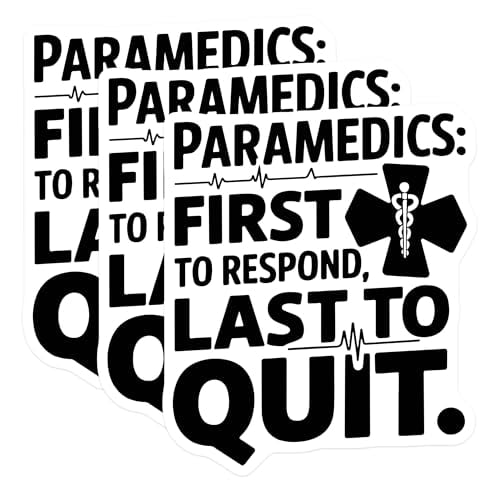 (3 Pack) Paramedic Decals - First Responder - EMT Decal - 3 Inches On Longest Side - Easy Peel & Apply - Made in USA - 3MCS4573