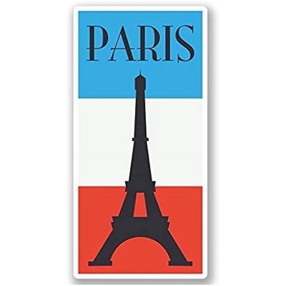 3 Pack - Paris France Vinyl Sticker Decal - Sticker Graphic - Construction Toolbox, Hardhat, Lunchbox, Helmet, Mechanic, Luggage