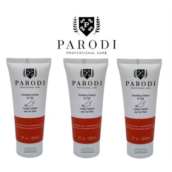 3 Pack Parodi Swiss Smoothing Foot Exfoliant 2 oz Rough Dry Feet Menthol