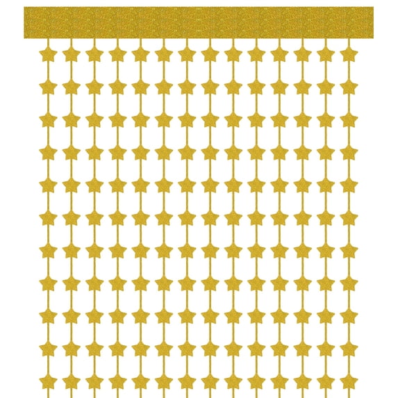 3 Pack Party Backdrop Decoration, 1mx2m Star Tinsel Streamer Foil Fringe Curtain Streamers for Parties Backdrop Decoration Christmas Wedding Birthday Photo Booth,Laser Gold