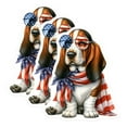 thumbnail image 1 of (3 Pack) Patriotic Basset Hound Decals - American Flag Dog - Laptop Decal- 3 Inches On Longest Side - Easy Peel & Apply - Made in USA - 3MCS5825, 1 of 7