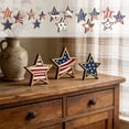 thumbnail image 1 of 3 Pack Patriotic Wooden Star Tray 4th of July Decorations, Rustic Americana Star Tabletop Signs for Fourth of July Independence Day 250th Anniversary Home Decor, 1 of 7