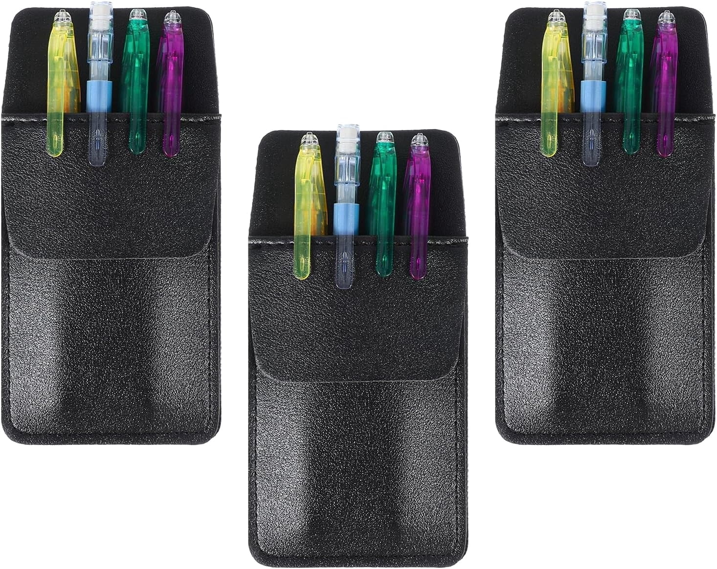 Pen Guard 3 Pack Pen Pocket Protector, Leather Pocket Pen Holder Organizer, PU ...