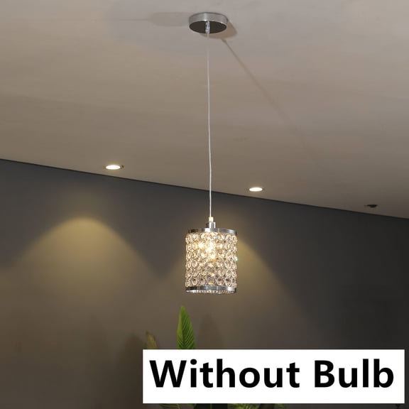 Modern Crystal 3-Light E12 Chrome Pendant Light with Glass Crystal Shade