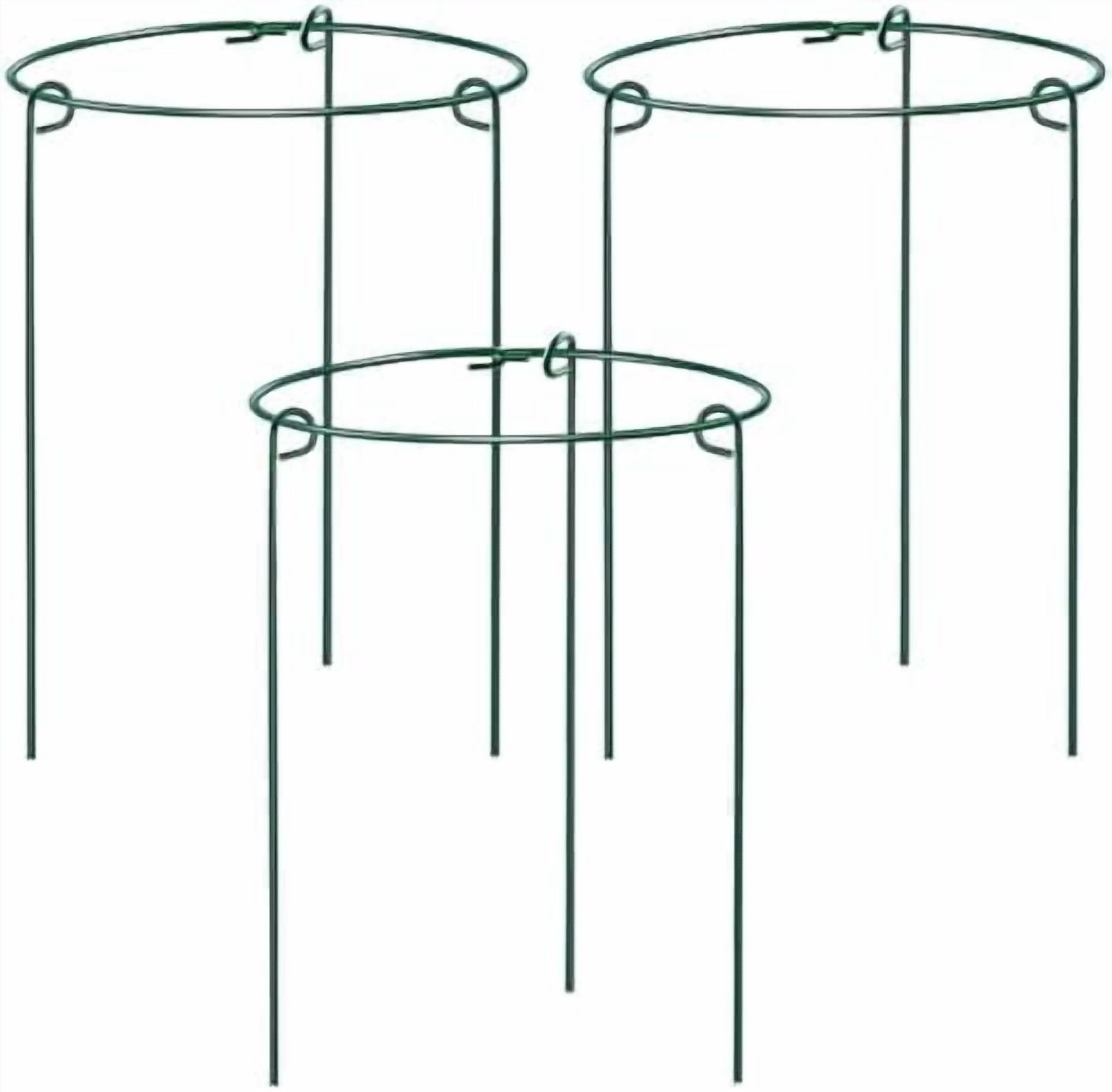 3 Pack Peony Cages Support Stakes Ring for Garden, Round Plant Support for Outdoor (10" W x 17" H), Indoor Plant Cages Hoops Plant Rings for Tomatoes,Rose,Astilbes,Vine Indoor Potted Plants