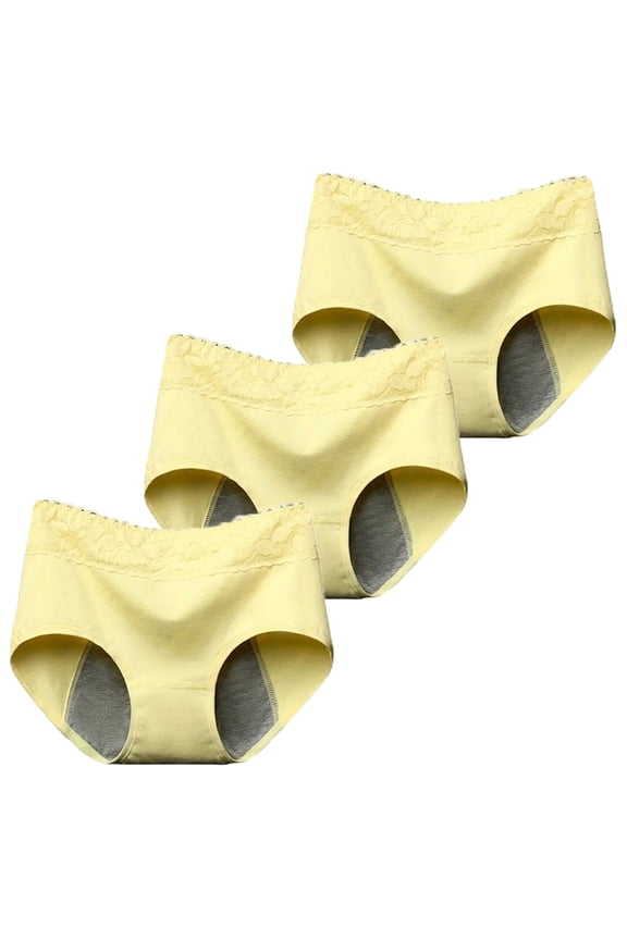 3 Pack Period Underwear for Women Heavy Flow Leakproof Cotton Panties Postpartum Menstrual Briefs