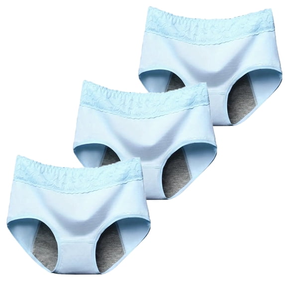 3 Pack Period Underwear for Women Heavy Flow Leakproof Cotton Panties Postpartum Menstrual Briefs