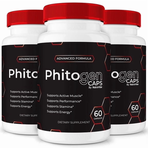 (3 Pack) Phitogen Caps Original Phito Gen Capsules with a Natural Daily Blend for Energy & Wellness | Clean, Gentle, Easy-to-Swallow Pills (180 Capsules)