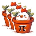 thumbnail image 1 of (3 Pack) Pi Chicken Decals - Math Lover - Funny Chicken Decal - 3 Inches On Longest Side - Easy Peel & Apply - Made in USA - 3MCS6923, 1 of 7