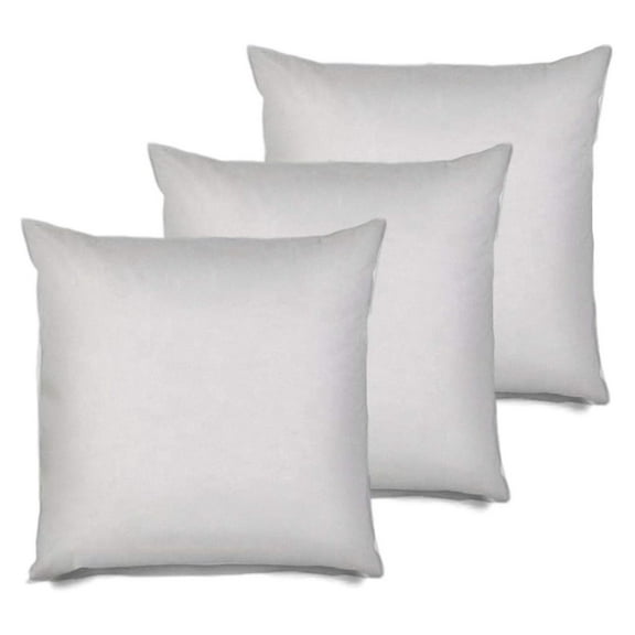 MMZP 28x28 Polyester Decorative Pillow Inserts, Hypoallergenic, Machine Washable, Made in USA (3 Count)