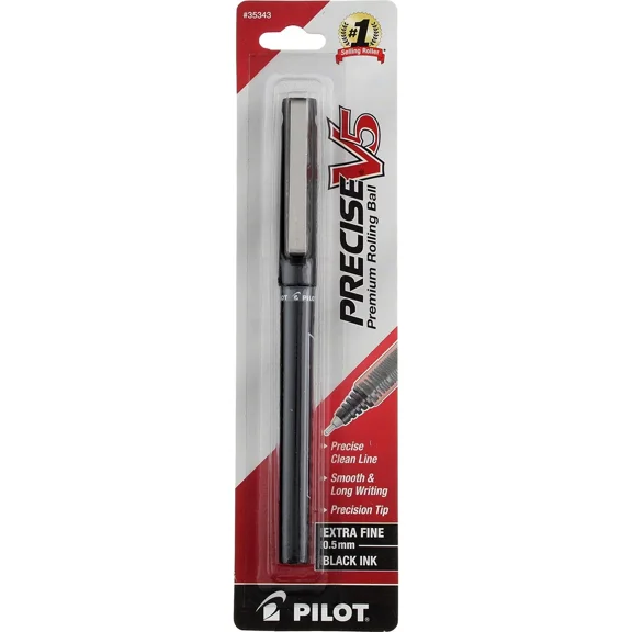 3 Pack Pilot Precise V5 Rolling Ball Pen, Extra Fine, Black 35343